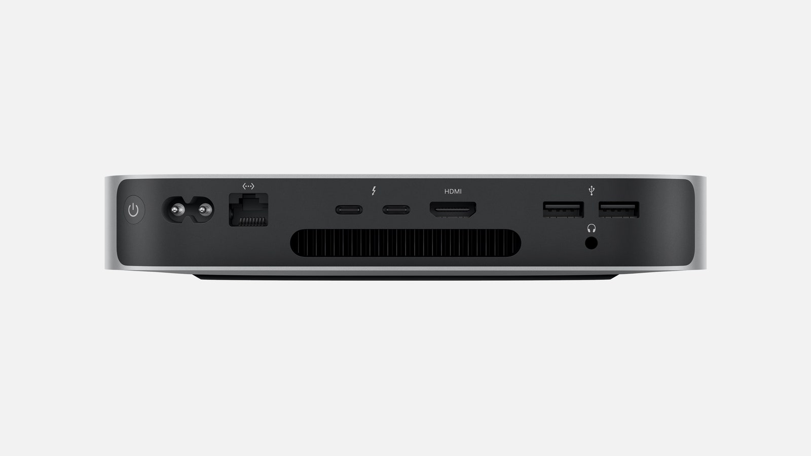 Rear view of Mac Mini M2 and ports